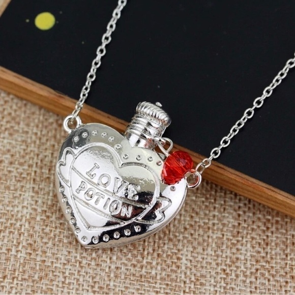 3 For $35 Love Potion Silver Tone Heart Bottle Bohemian Pendant Necklace - Picture 4 of 10